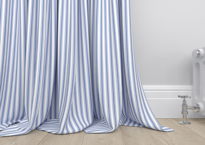 Lace Stripes, Soft Blue - Made to Measure Curtains - Image 6